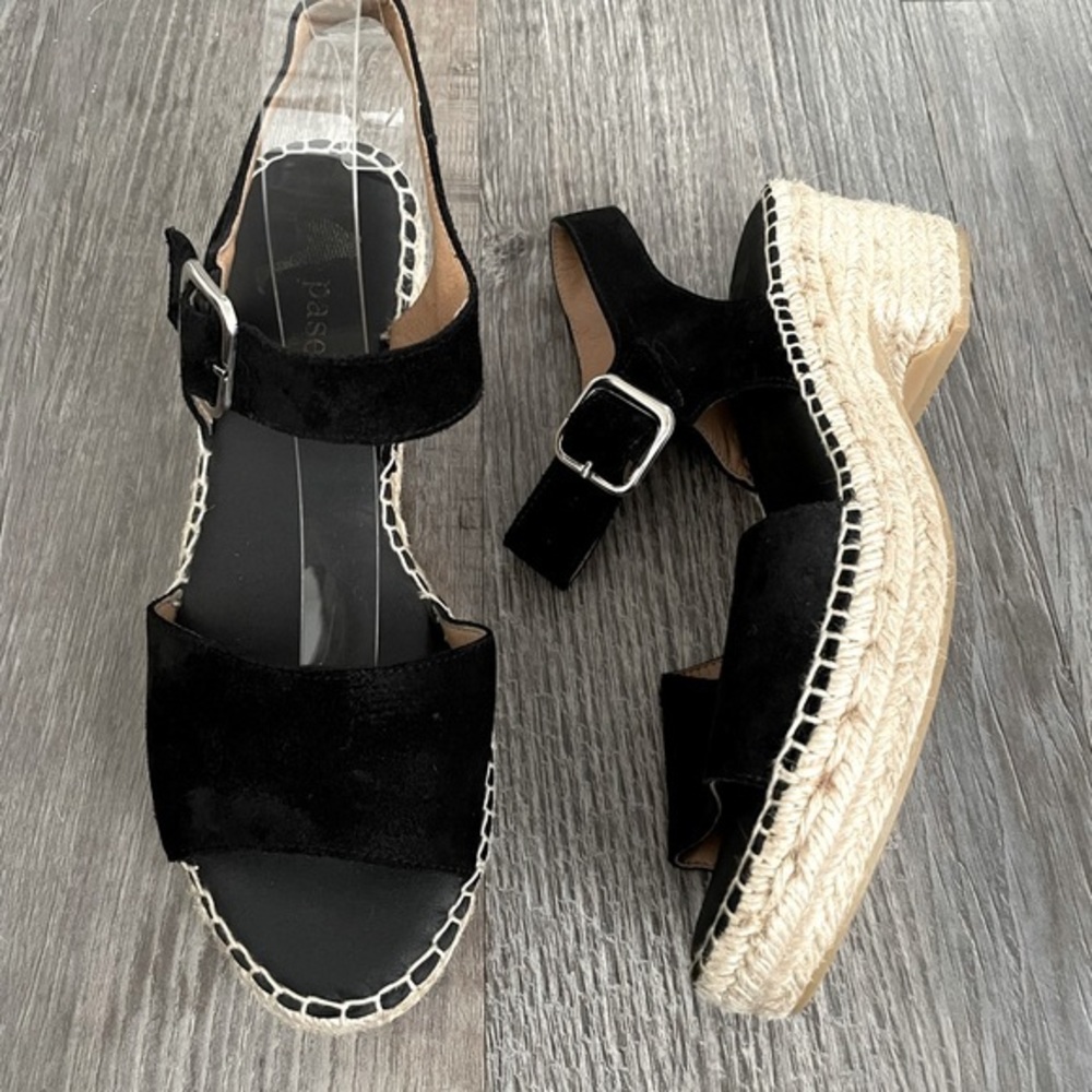 Paseart Shoes Ankle Strap Espadrilles Black 9.5 💙